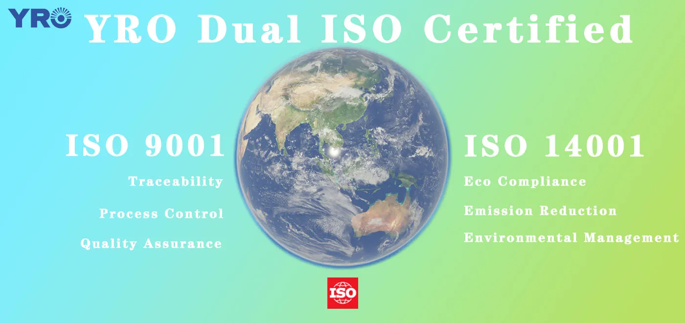YRO는 ISO 품질 및 환경 관리 시스템 인증을 얻습니다