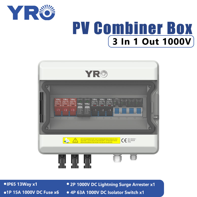 3 In 1 Out 1000V DC 태양광 배전함