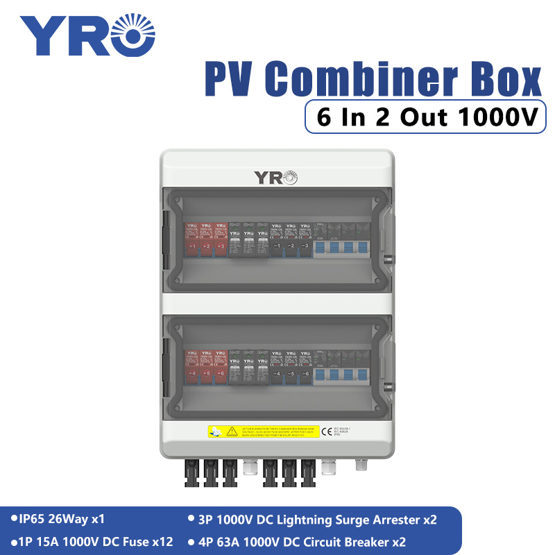6 In 2 Out 1000V DC 태양광 배전함